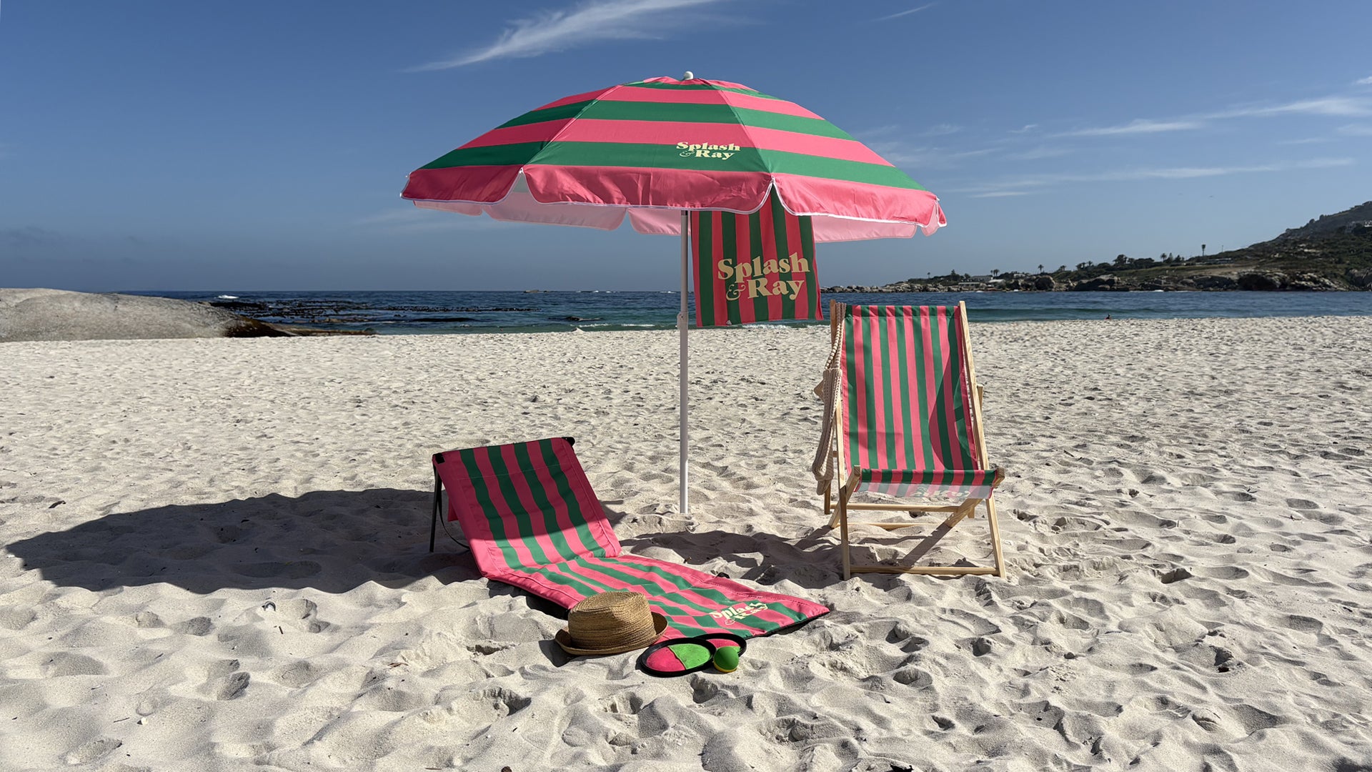 Parallel Palms 2.25 Umbrella - Green/Pink