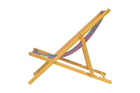 Parallel Palms Wooden Deckchair - Green/Pink