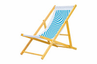 Ebb and Flow Wooden Deckchair - Blue