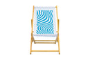 Ebb and Flow Wooden Deckchair - Blue