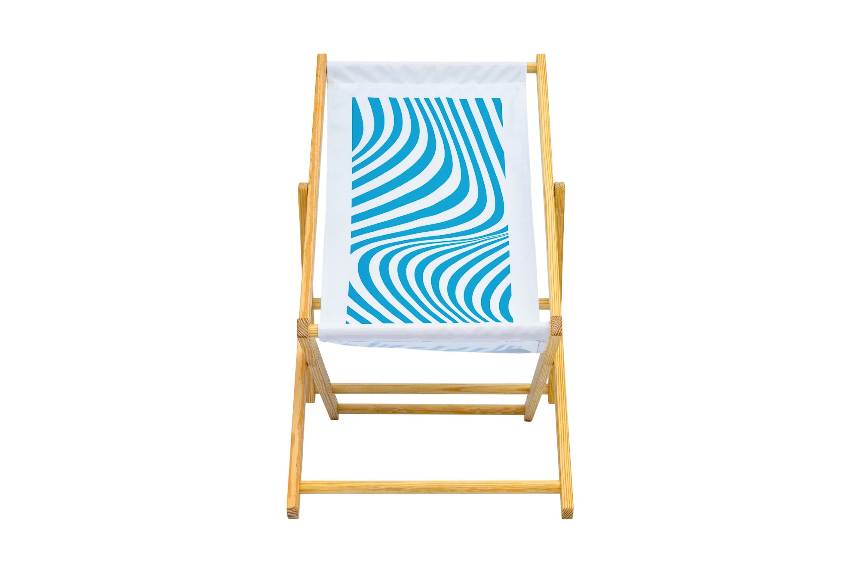 Ebb and Flow Wooden Deckchair - Blue