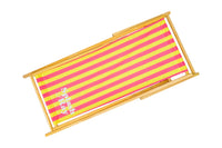 Parallel Palms Wooden Deckchair - Yellow/Pink