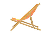 Parallel Palms Wooden Deckchair - Yellow/Pink