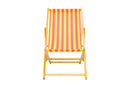Parallel Palms Wooden Deckchair - Yellow/Pink