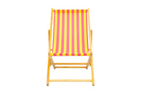 Parallel Palms Wooden Deckchair - Yellow/Pink