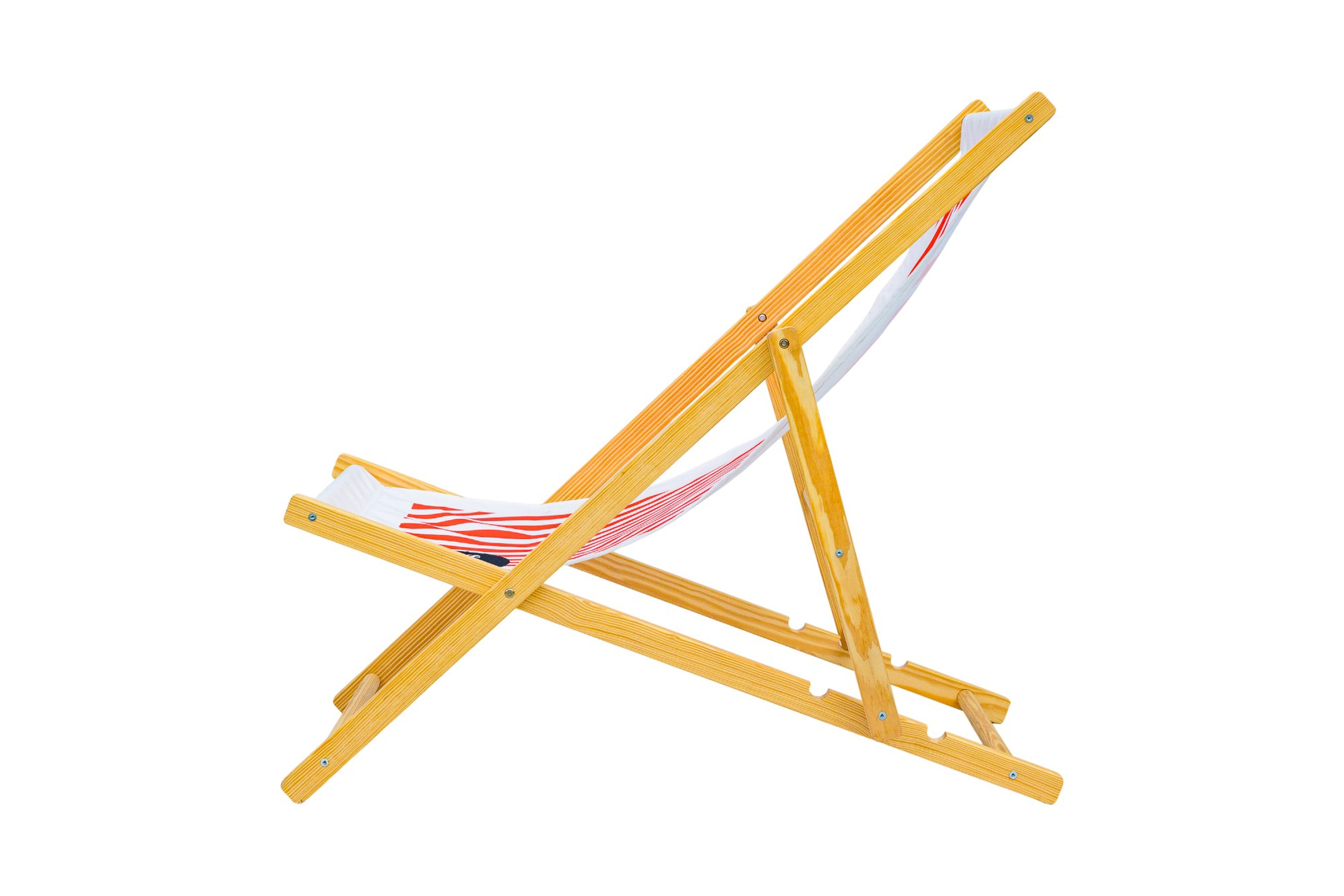 Ebb and Flow Wooden Deckchair -  Red
