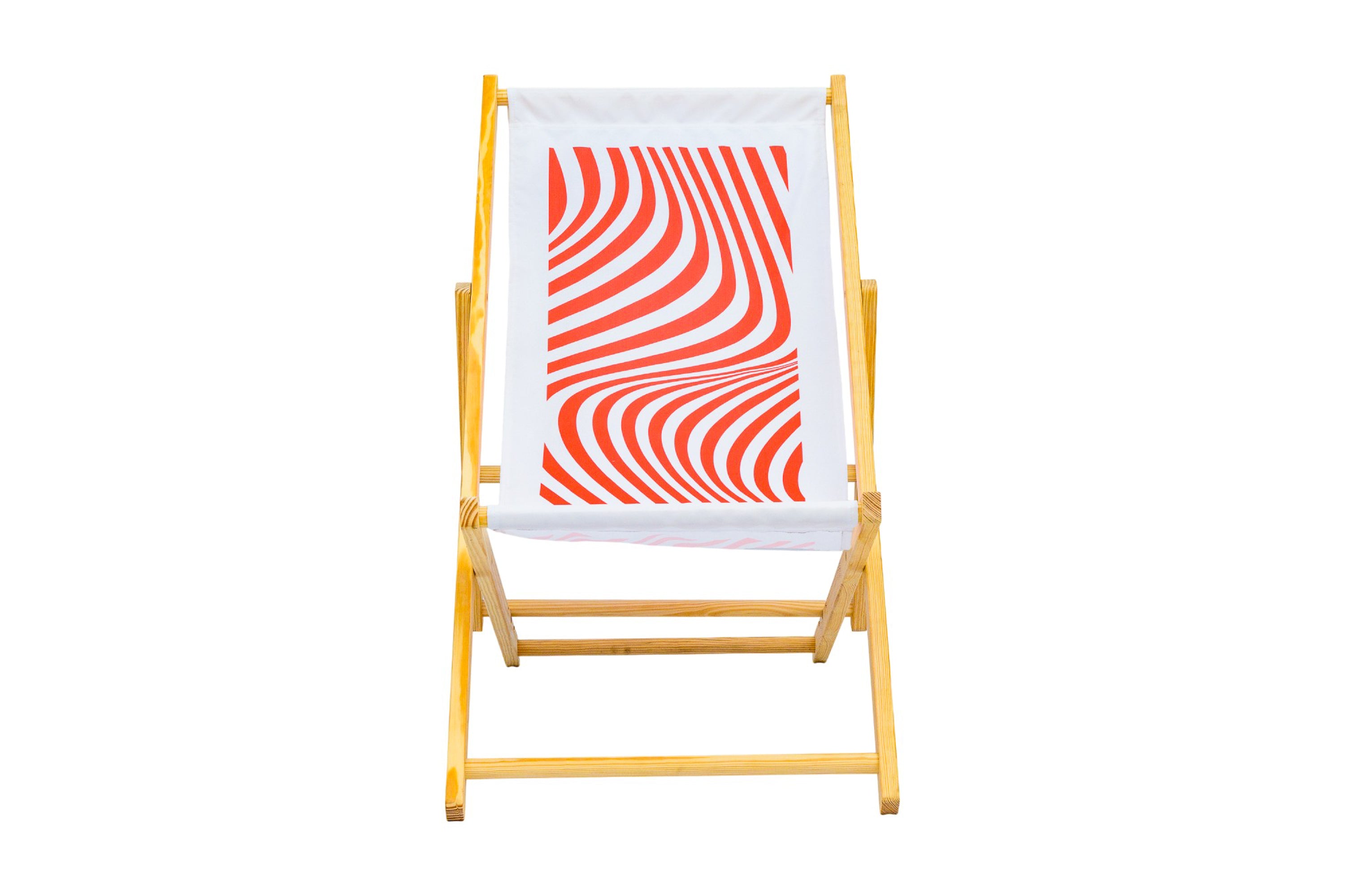 Ebb and Flow Wooden Deckchair -  Red