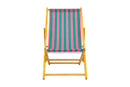 Parallel Palms Wooden Deckchair - Green/Pink