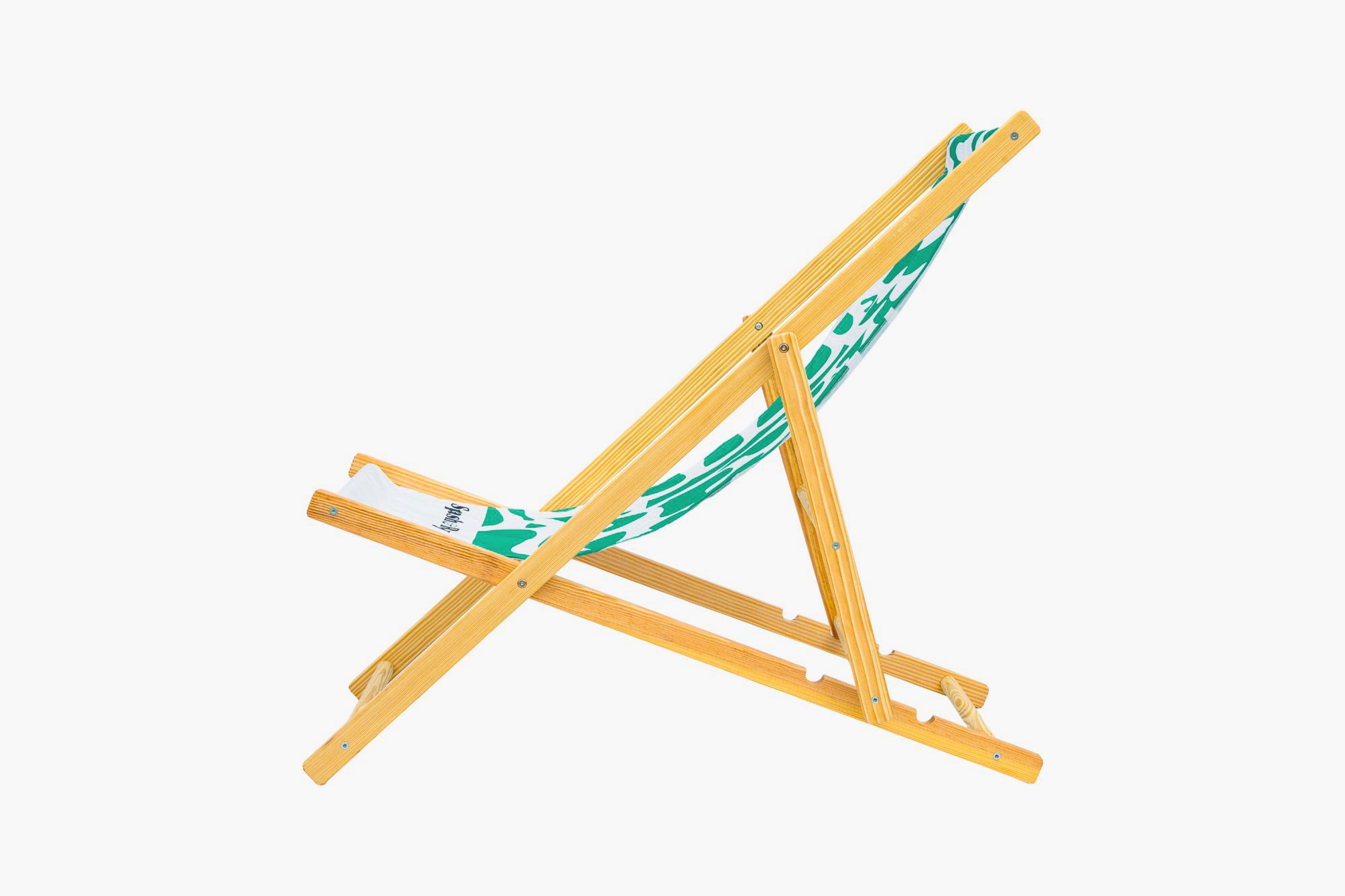 Coastal Cuts Wooden Deckchair - Teal