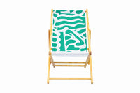Coastal Cuts Wooden Deckchair - Teal