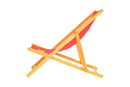 Parallel Palms Wooden Deckchair - Red/Pink