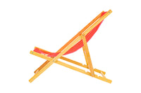 Parallel Palms Wooden Deckchair - Red/Pink