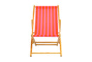 Parallel Palms Wooden Deckchair - Red/Pink