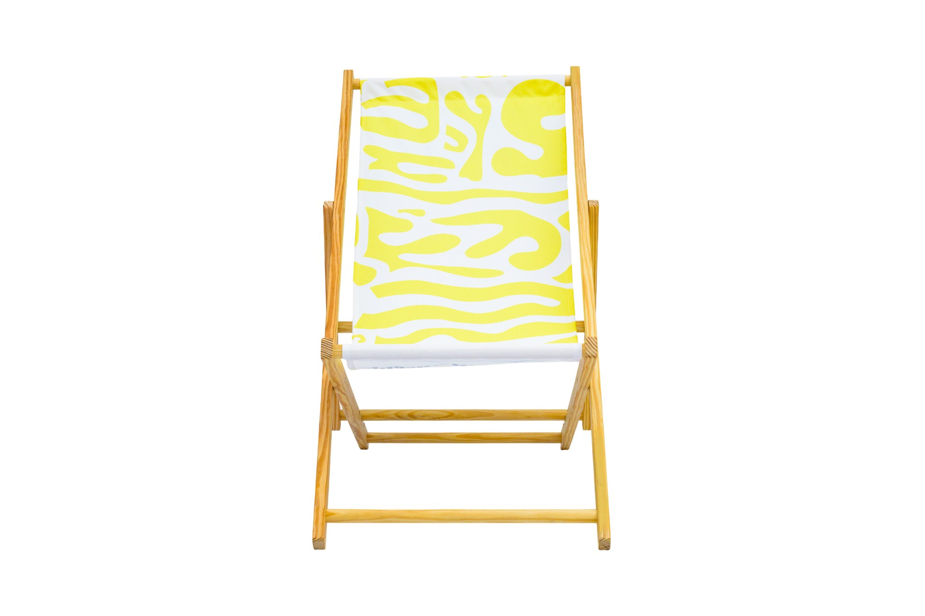 Coastal Cuts Wooden Deckchair - Yellow