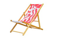 Coastal Cuts Wooden Deckchair - Pink
