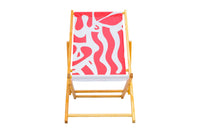 Coastal Cuts Wooden Deckchair - Pink