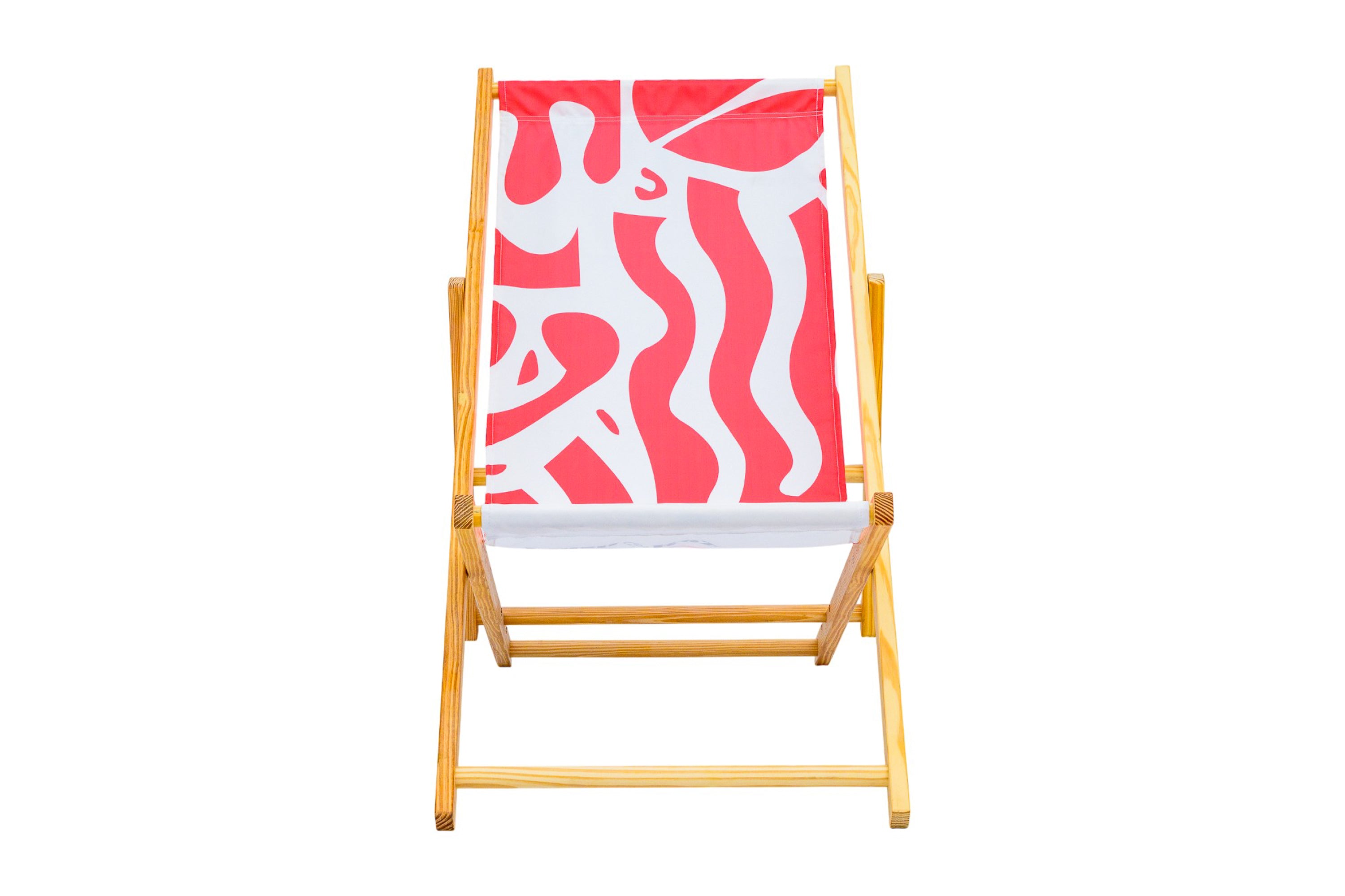 Coastal Cuts Wooden Deckchair - Pink