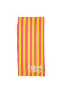 Parallel Palms Towel - Yellow/Pink
