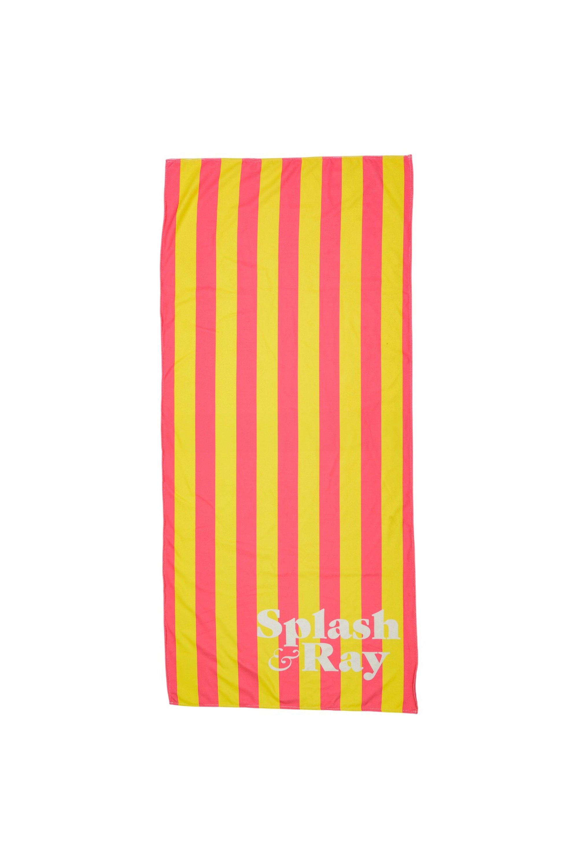 Parallel Palms Towel - Yellow/Pink