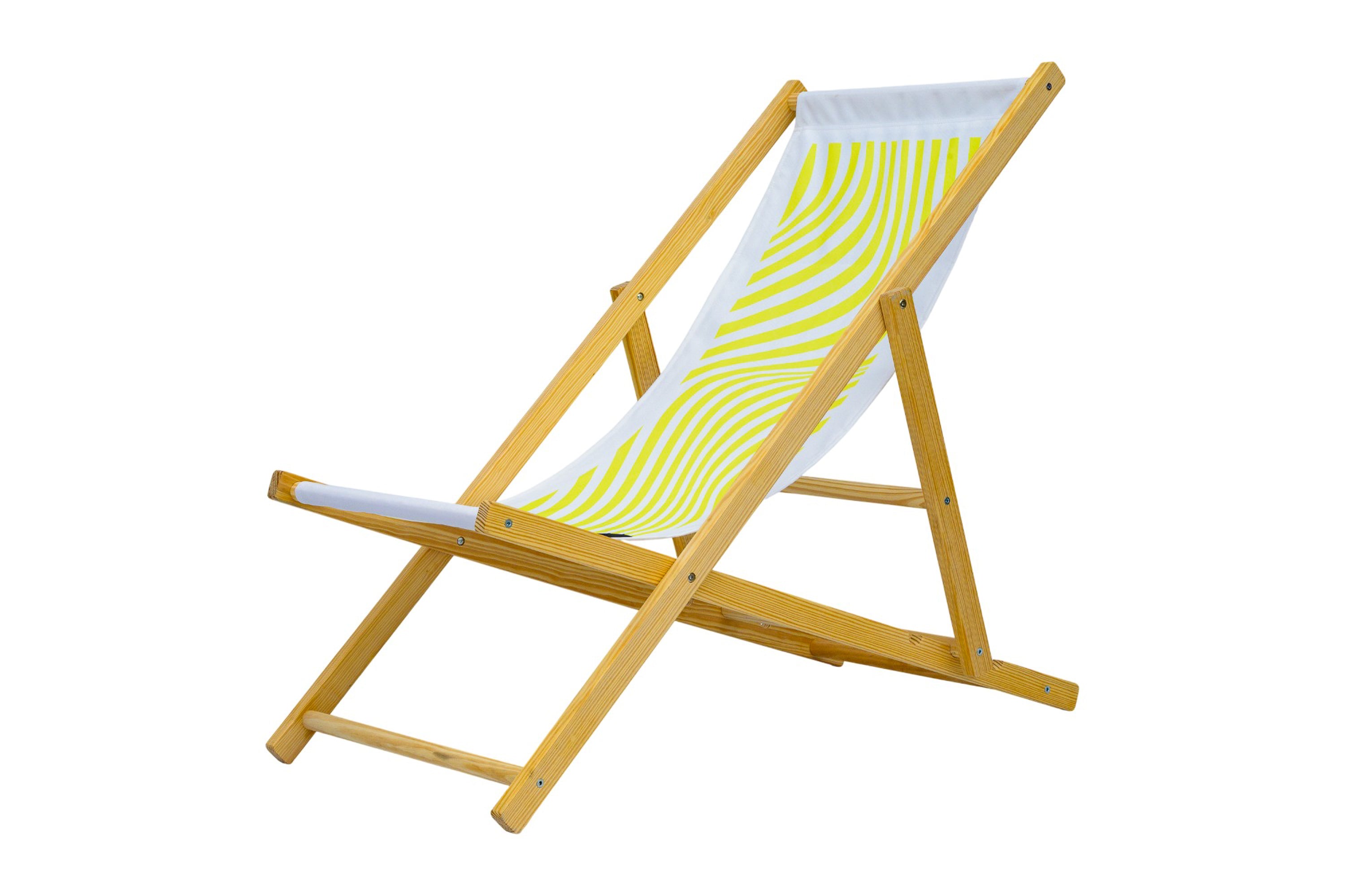 Ebb and Flow Wooden Deckchair - Yellow