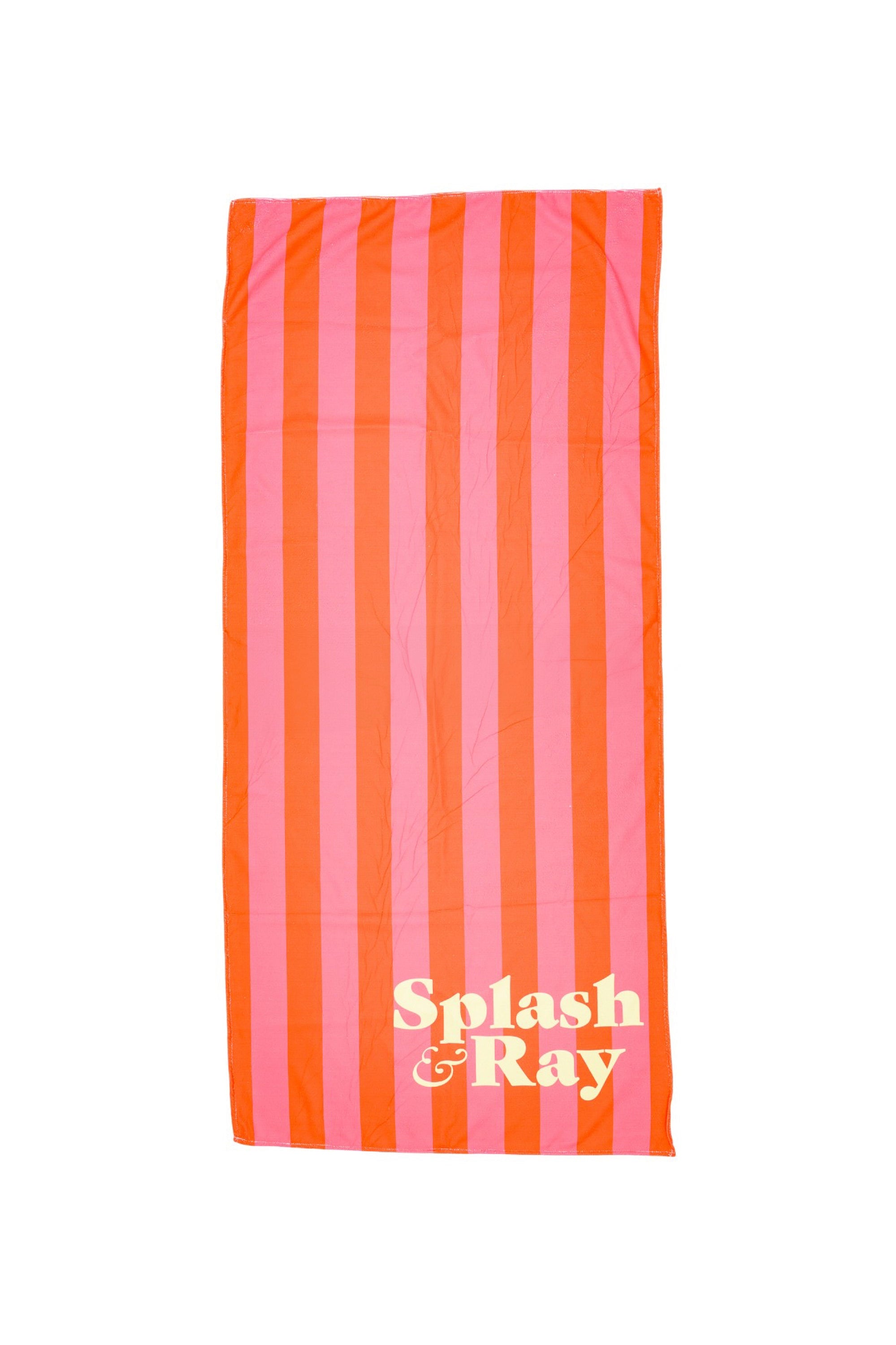 Parallel Palms Towel - Red/Pink