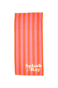 Parallel Palms Towel - Red/Pink