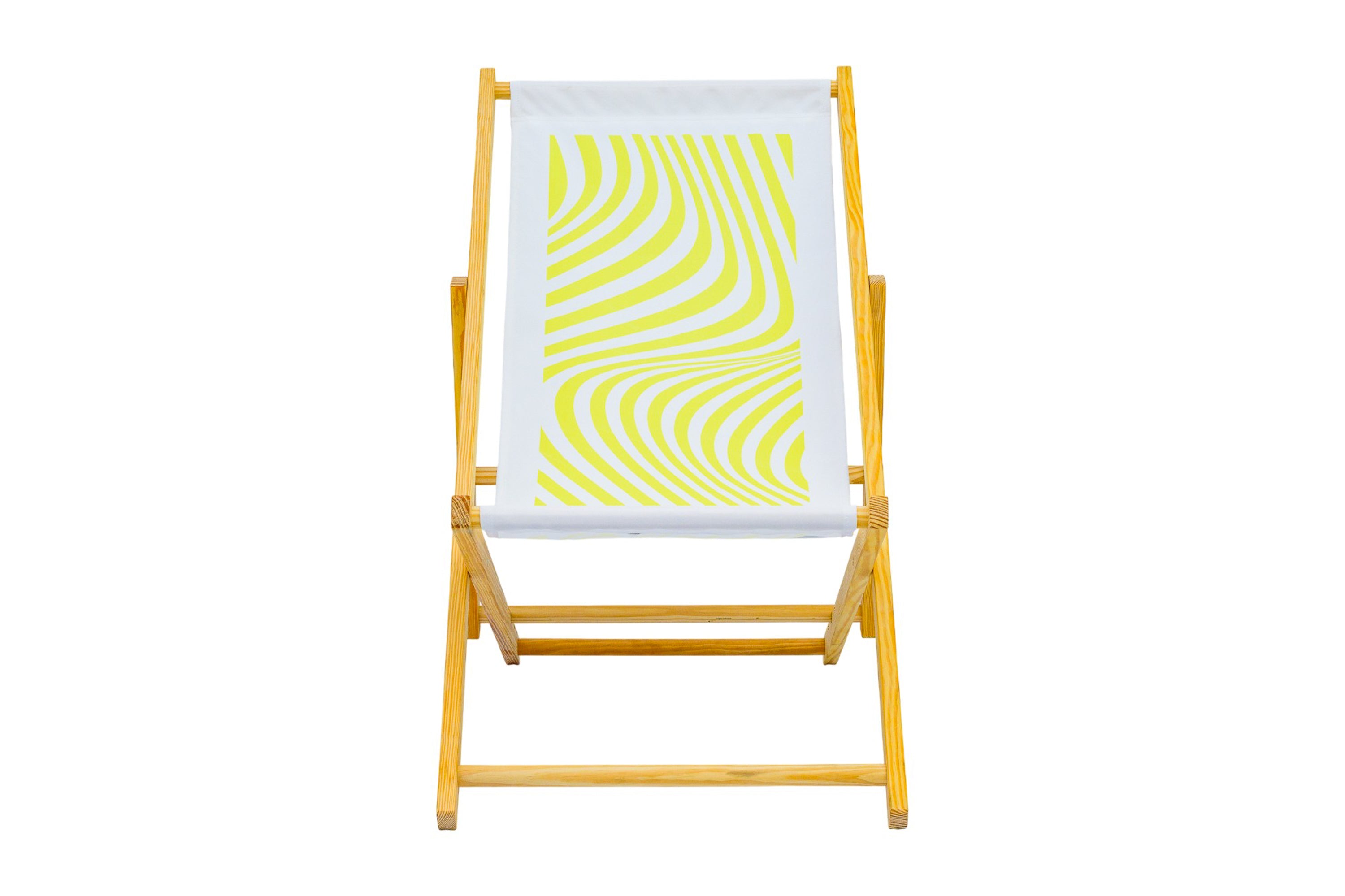 Ebb and Flow Wooden Deckchair - Yellow