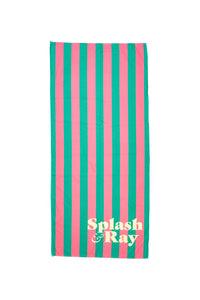 Parallel Palms Towel - Green/Pink