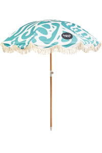 Coastal Cuts Wooden Beach Parasol - Teal