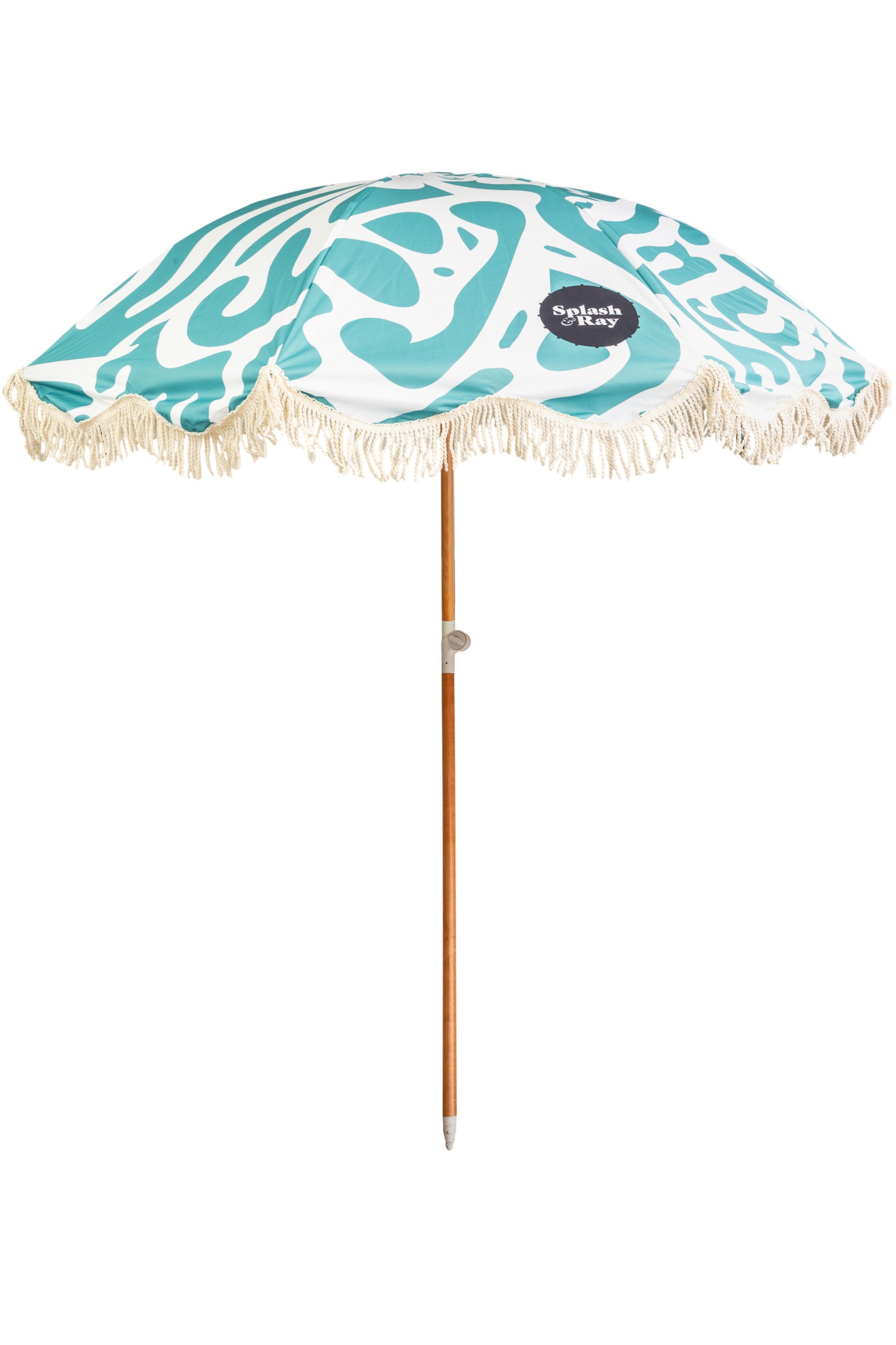 Coastal Cuts Wooden Beach Parasol - Teal