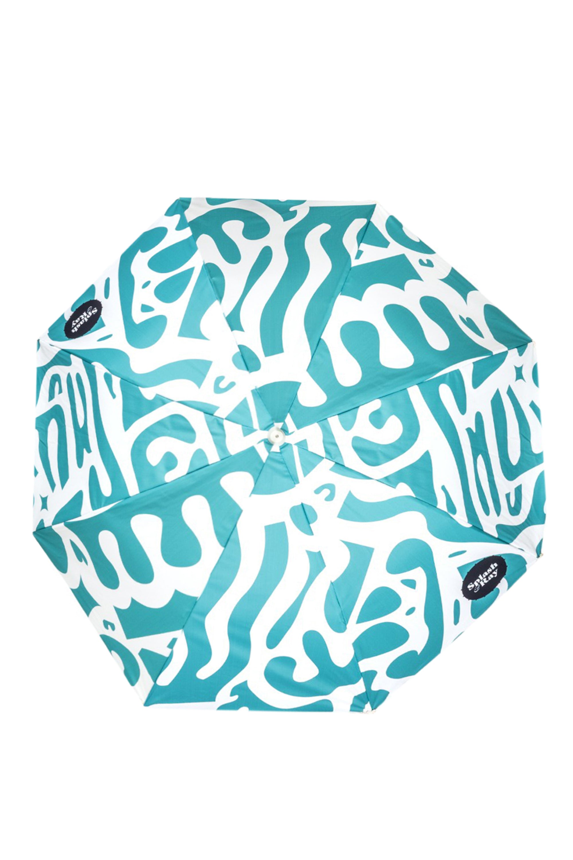 Coastal Cuts Wooden Beach Parasol - Teal