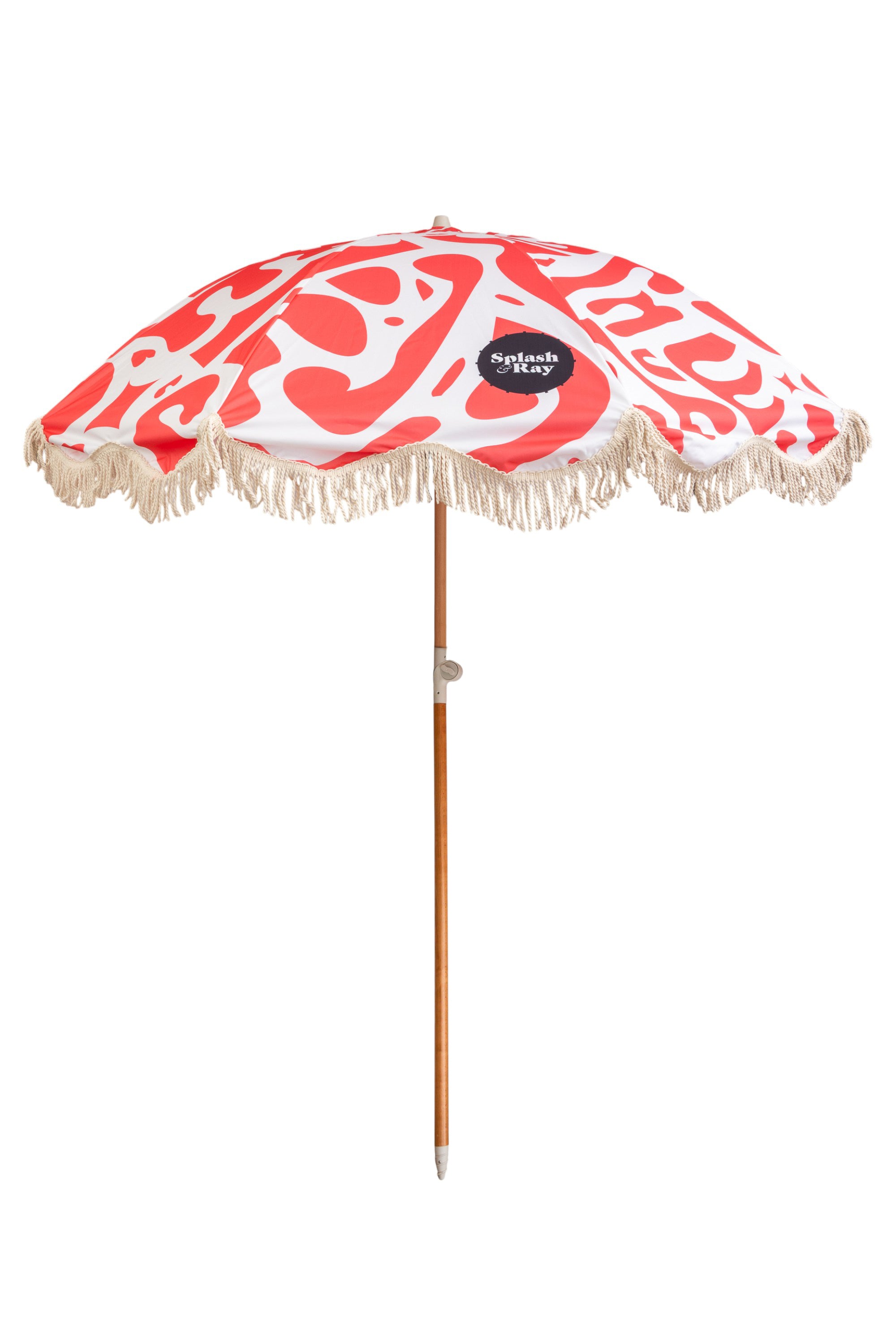 Coastal Cuts Wooden Beach Parasol - Pink
