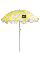 Coastal Cuts Wooden Beach Parasol - Yellow