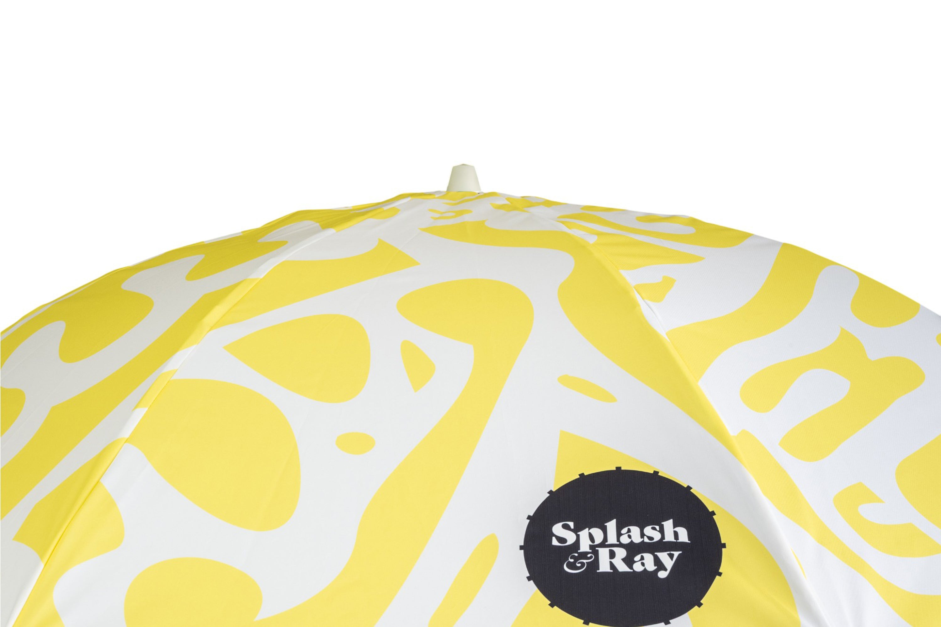 Coastal Cuts Wooden Beach Parasol - Yellow