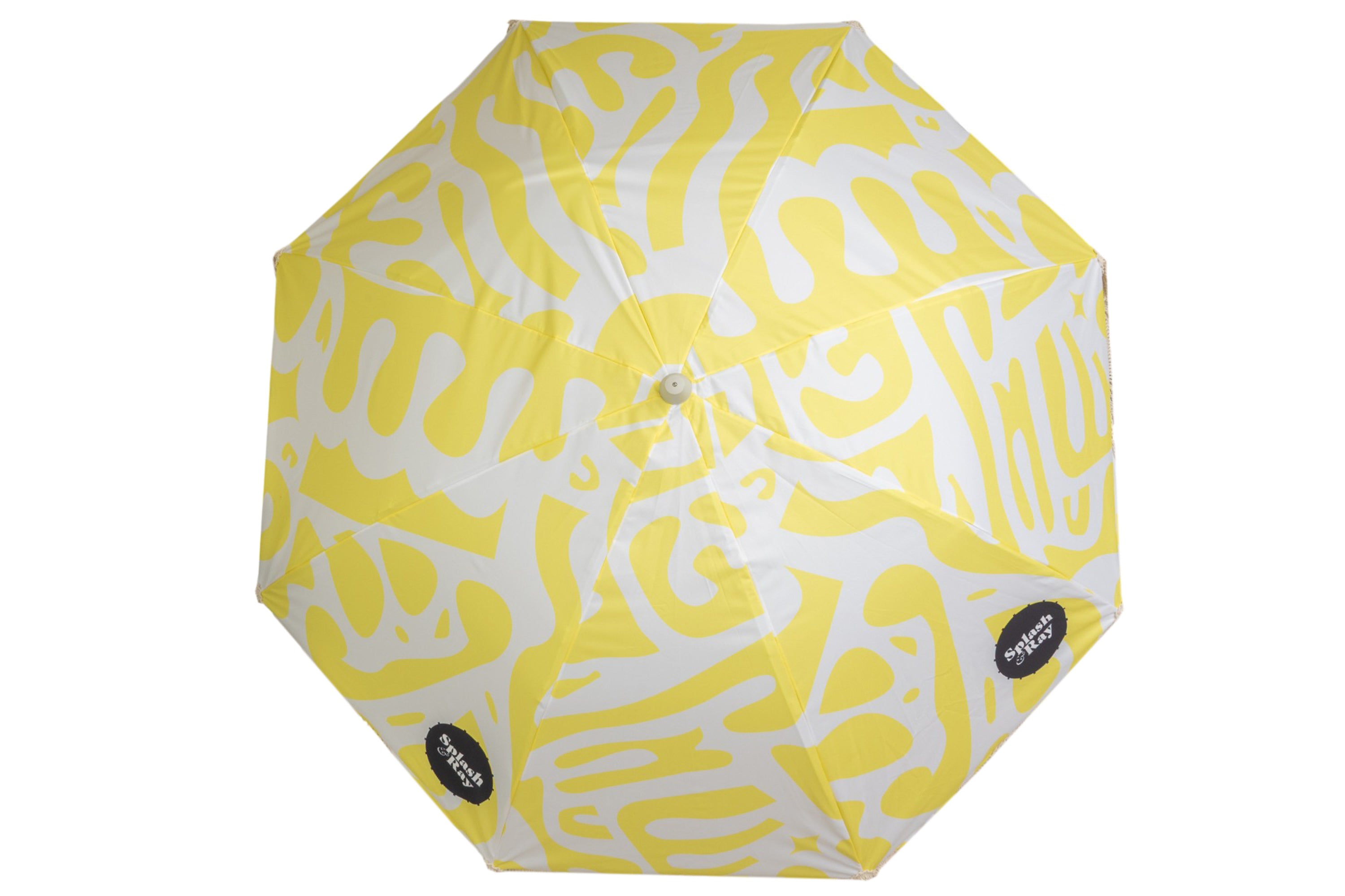 Coastal Cuts Wooden Beach Parasol - Yellow